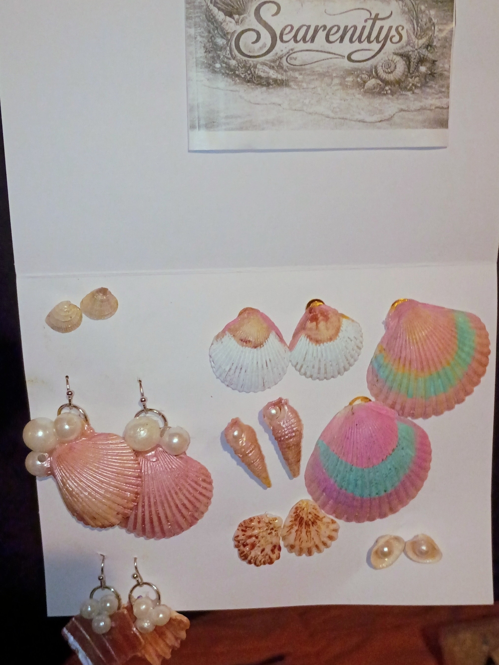Pink Pearl Seashell Drop Earrings